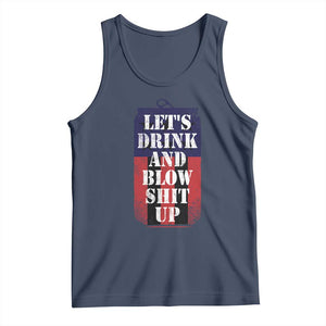 Funny Beer American Flag 4th of July Tank Top Merica Drinking USA TS10 Navy Print Your Wear