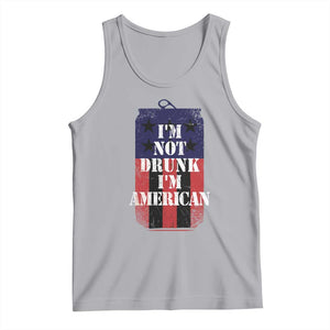 Funny Beer American Flag 4th of July Tank Top Not Drunk I am American Merica USA TS10 Athletic Heather Print Your Wear
