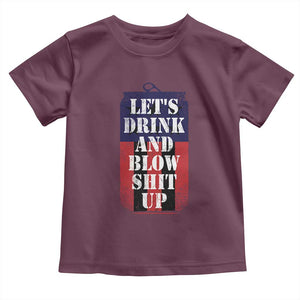 Funny Beer American Flag 4th of July Toddler T Shirt Merica Drinking USA TS10 Maroon Print Your Wear