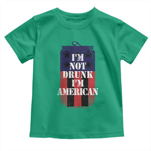 Funny Beer American Flag 4th of July Toddler T Shirt Not Drunk I am American Merica USA TS10 Irish Green Print Your Wear