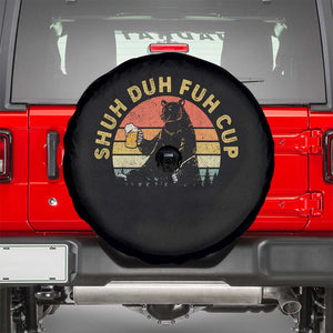 Funny Beer Lover Spare Tire Cover Shuh Duh Fuh Cup Retro Bear Drinking Camping TS02 Black Print Your Wear