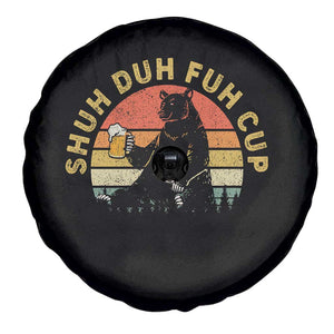 Funny Beer Lover Spare Tire Cover Shuh Duh Fuh Cup Retro Bear Drinking Camping TS02 Print Your Wear