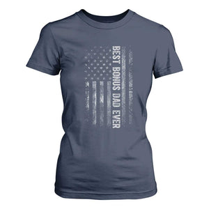 Funny Best Bonus Dad Ever T Shirt For Women Fathers Day American Flag TS11 Navy Print Your Wear
