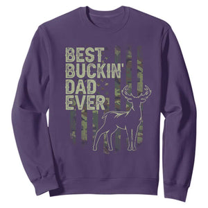 Funny Best Buckin Dad Ever Sweatshirt Deer Hunting Camo American Flag TS11 Purple Print Your Wear
