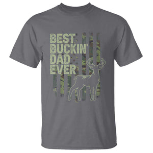 Funny Best Buckin Dad Ever T Shirt Deer Hunting Camo American Flag TS11 Charcoal Print Your Wear