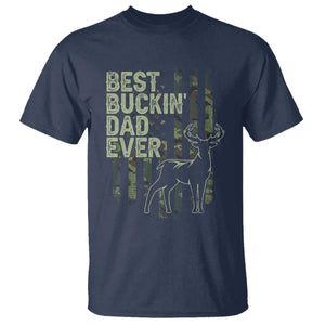 Funny Best Buckin Dad Ever T Shirt Deer Hunting Camo American Flag TS11 Navy Print Your Wear