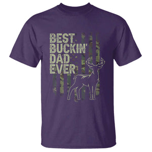 Funny Best Buckin Dad Ever T Shirt Deer Hunting Camo American Flag TS11 Purple Print Your Wear