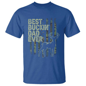 Funny Best Buckin Dad Ever T Shirt Deer Hunting Camo American Flag TS11 Royal Blue Print Your Wear