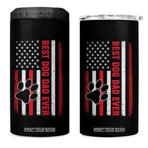 Funny Best Dog Dad Ever 4 in 1 Can Cooler Tumbler Fathers Day Vintage American Flag Paw Prints TS11 One Size: 16 oz Black Print Your Wear