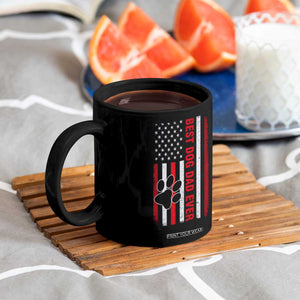 Funny Best Dog Dad Ever Coffee Mug Fathers Day Vintage American Flag Paw Prints TS11 Print Your Wear