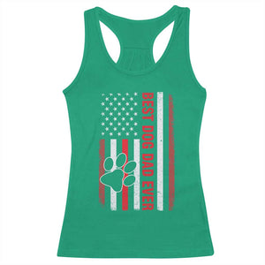 Funny Best Dog Dad Ever Racerback Tank Top Fathers Day Vintage American Flag Paw Prints TS11 Irish Green Print Your Wear