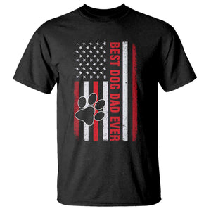 Funny Best Dog Dad Ever T Shirt Fathers Day Vintage American Flag Paw Prints TS11 Black Print Your Wear