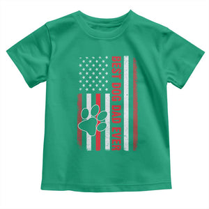 Funny Best Dog Dad Ever Toddler T Shirt Fathers Day Vintage American Flag Paw Prints TS11 Irish Green Print Your Wear