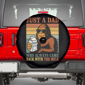 Funny Bigfoot Dad Spare Tire Cover Just A Dad Who Always Came Back With The Milk Retro Father's Day TS02 Black Print Your Wear