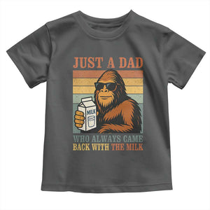 Funny Bigfoot Dad Toddler T Shirt Just A Dad Who Always Came Back With The Milk Retro Father's Day TS02 Dark Heather Print Your Wear