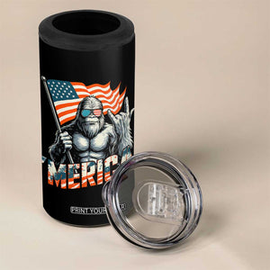 Funny Bigfoot Merica 4th Of July 4 in 1 Can Cooler Tumbler American Flag Patriotic Sasquatch TS11 Print Your Wear