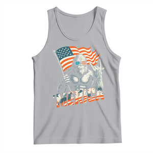 Funny Bigfoot Merica 4th Of July Tank Top American Flag Patriotic Sasquatch TS11 Athletic Heather Print Your Wear