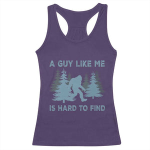 Funny Bigfoot Sasquatch Racerback Tank Top A Guy Like Me Is Hard To Find Forest Silhouette TS02 Purple Print Your Wear