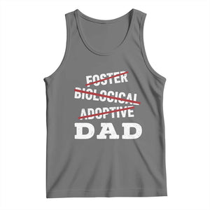 Funny Biological Adoptive Foster Dad Tank Top Fathers Day TS11 Black Heather Print Your Wear