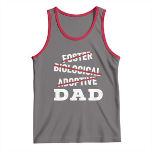 Funny Biological Adoptive Foster Dad Tank Top Fathers Day TS11 Deep Heather Red Print Your Wear