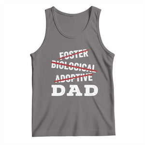 Funny Biological Adoptive Foster Dad Tank Top Fathers Day TS11 Deep Heather Print Your Wear