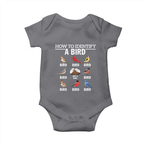 Funny Bird Watching Baby Onesie How To Identify A Bird TS02 Charcoal Print Your Wear