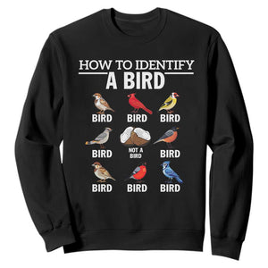Funny Bird Watching Sweatshirt How To Identify A Bird TS02 Black Print Your Wear