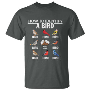 Funny Bird Watching T Shirt How To Identify A Bird TS02 Dark Heather Print Your Wear