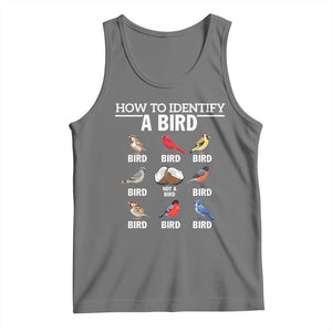 Funny Bird Watching Tank Top How To Identify A Bird TS02 Black Heather Print Your Wear
