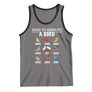 Funny Bird Watching Tank Top How To Identify A Bird TS02 Deep Heather Black Print Your Wear
