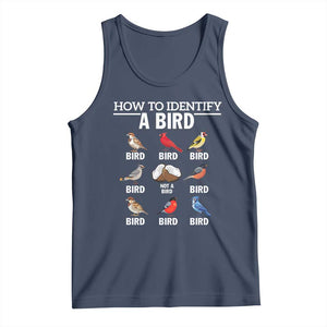 Funny Bird Watching Tank Top How To Identify A Bird TS02 Navy Print Your Wear