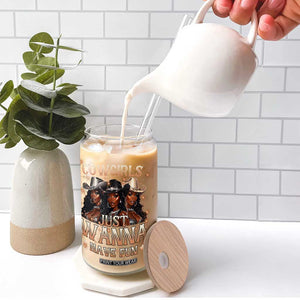 Funny Black African American Cowgirl Glass Can Cowgirls Just Wanna Have Fun TS11 Print Your Wear