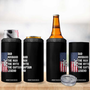 Funny Boat Captain 4 in 1 Can Cooler Tumbler Dad Husband The Man The Myth The Captain Legend TS11 Print Your Wear