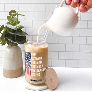 Funny Boat Captain Glass Can Dad Husband The Man The Myth The Captain Legend TS11 Print Your Wear