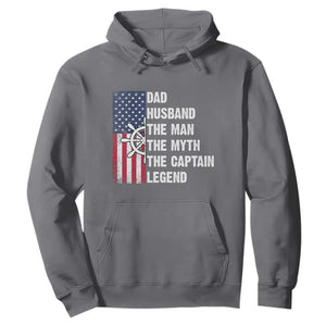 Funny Boat Captain Hoodie Dad Husband The Man The Myth The Captain Legend TS11 Charcoal Print Your Wear