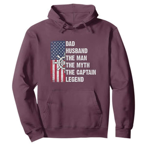 Funny Boat Captain Hoodie Dad Husband The Man The Myth The Captain Legend TS11 Maroon Print Your Wear