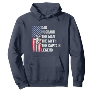Funny Boat Captain Hoodie Dad Husband The Man The Myth The Captain Legend TS11 Navy Print Your Wear