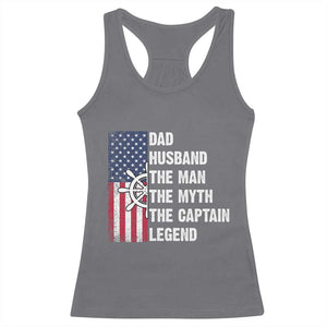 Funny Boat Captain Racerback Tank Top Dad Husband The Man The Myth The Captain Legend TS11 Charcoal Print Your Wear