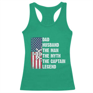 Funny Boat Captain Racerback Tank Top Dad Husband The Man The Myth The Captain Legend TS11 Irish Green Print Your Wear