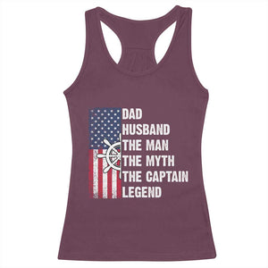 Funny Boat Captain Racerback Tank Top Dad Husband The Man The Myth The Captain Legend TS11 Maroon Print Your Wear