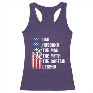 Funny Boat Captain Racerback Tank Top Dad Husband The Man The Myth The Captain Legend TS11 Purple Print Your Wear