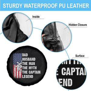 Funny Boat Captain Spare Tire Cover Dad Husband The Man The Myth The Captain Legend TS11 Print Your Wear
