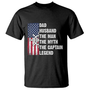 Funny Boat Captain T Shirt Dad Husband The Man The Myth The Captain Legend TS11 Black Print Your Wear