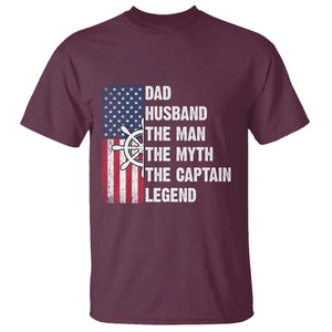 Funny Boat Captain T Shirt Dad Husband The Man The Myth The Captain Legend TS11 Maroon Print Your Wear