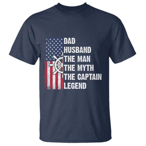 Funny Boat Captain T Shirt Dad Husband The Man The Myth The Captain Legend TS11 Navy Print Your Wear