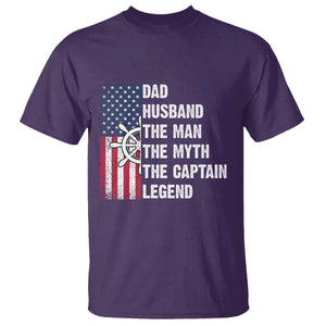 Funny Boat Captain T Shirt Dad Husband The Man The Myth The Captain Legend TS11 Purple Print Your Wear