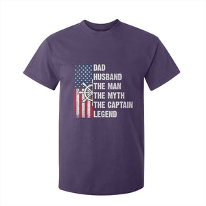 Funny Boat Captain T Shirt For Kid Dad Husband The Man The Myth The Captain Legend TS11 Purple Print Your Wear
