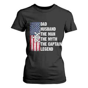 Funny Boat Captain T Shirt For Women Dad Husband The Man The Myth The Captain Legend TS11 Black Print Your Wear