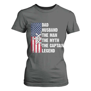 Funny Boat Captain T Shirt For Women Dad Husband The Man The Myth The Captain Legend TS11 Dark Heather Print Your Wear