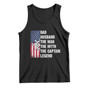Funny Boat Captain Tank Top Dad Husband The Man The Myth The Captain Legend TS11 Black Print Your Wear